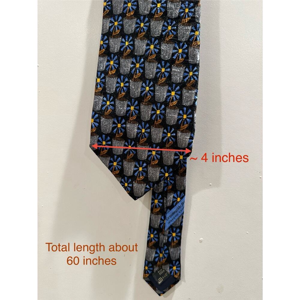 ERMENEGILDO ZEGNA Men's Silk Necktie Designer ITALY Luxury Vintage Geometric